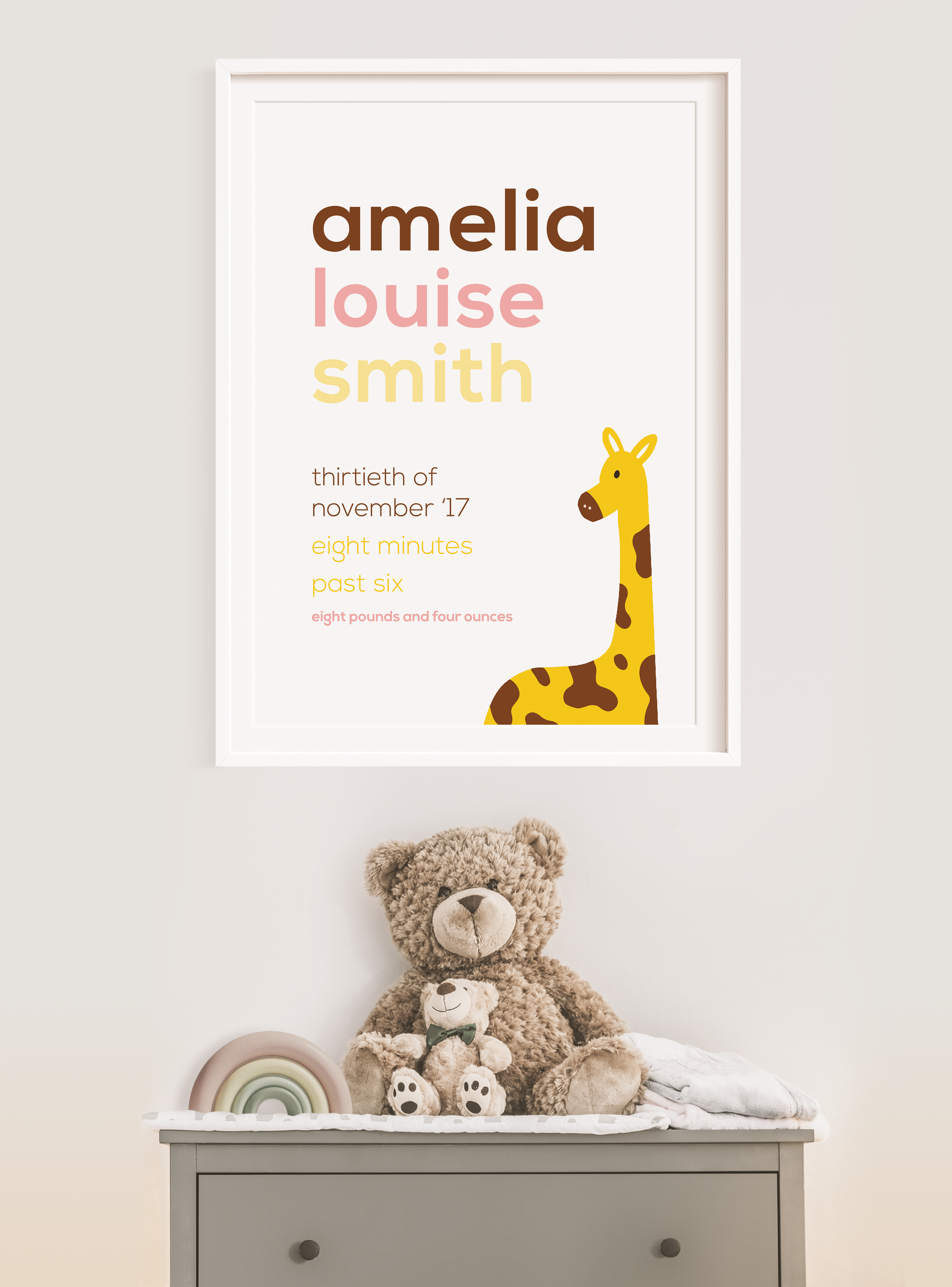 Giraffe Newborn Print